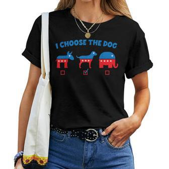 I Choose Dog Not Donkey Nor Elephant Democrat Republican Women T-shirt - Seseable