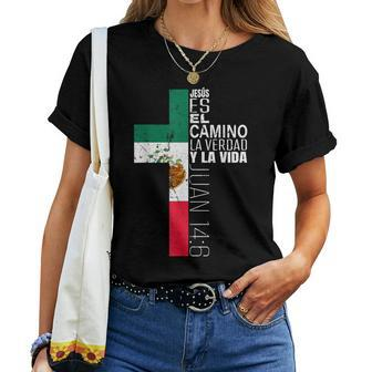 Christian Spanish Jesus Religious Bible Verse Mexican Flag Women T-shirt - Thegiftio UK