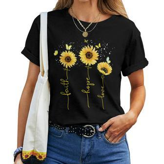 Christian For Sunflower Faith Hope Love Women T-shirt - Monsterry DE