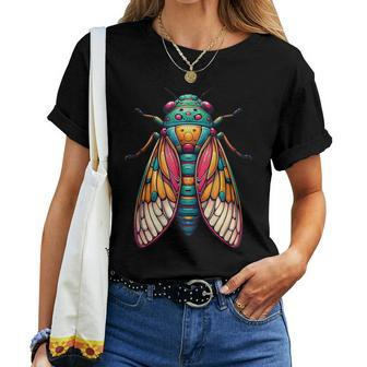 Cicada Insect Bug Colorful Cicada 2024 Women Women T-shirt | Mazezy