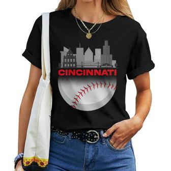Cincinnati Vintage Style Of Baseball Women T-shirt - Monsterry