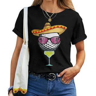 Cinco De Mayo Golf Ball With Sombrero Margarita Golfer Women T-shirt - Monsterry CA