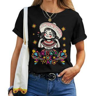 Cinco De Mayo Mexican Poncho 5 De Mayo Anime Cute Girl Women T-shirt - Monsterry
