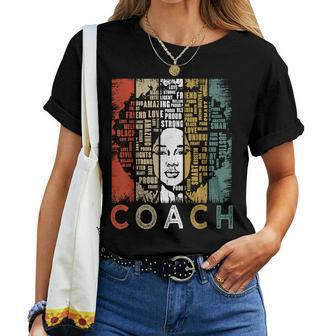Coach Afro African American Black History Month Women T-shirt - Seseable