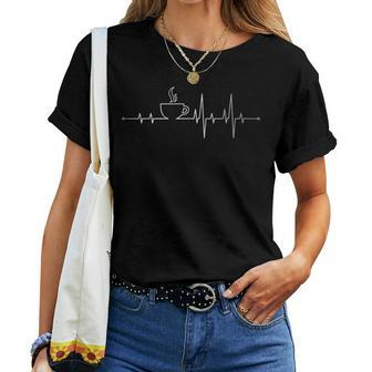 Coffee Cup Heartbeat Flatline Coffee Lover Women T-shirt - Monsterry DE