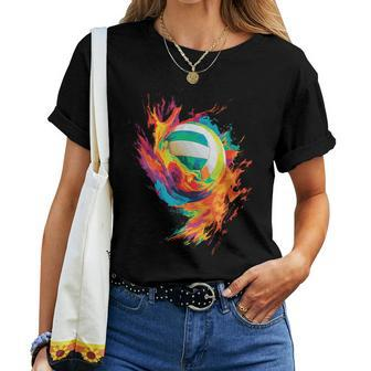 Colorful Volleyball Volleyball Player Girls Woman N Women T-shirt | Seseable CA