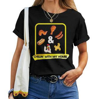 Cooked Chicken Wing Chicken Wing Hot Dog Bologna Macaroni Women T-shirt - Monsterry DE