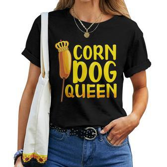 Corn Dog Queen Corndog Hot Dog Sausage Stick Women T-shirt - Monsterry
