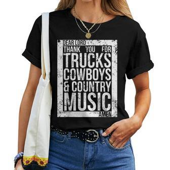 County Girl Thx For Trucks Cowboys Country Music Amen Women T-shirt - Monsterry