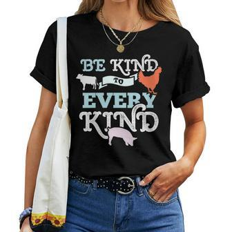 Cow Chicken Pig Support Kindness Animal Equality Vegan Women T-shirt - Monsterry DE