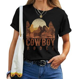 Cowboy Rodeo Western Texan Horseback Riding Cowboy Women T-shirt - Monsterry CA