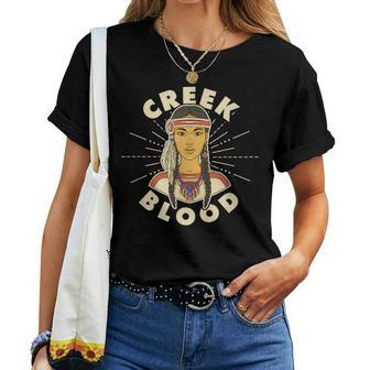 Creek Blood Proud Native American Woman Creek Nation Women T-shirt - Monsterry AU