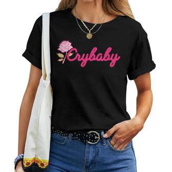 Crybaby Rose Cry Baby Kawaii Hipster Soft Girl Slogan Pink Women T-shirt - Monsterry