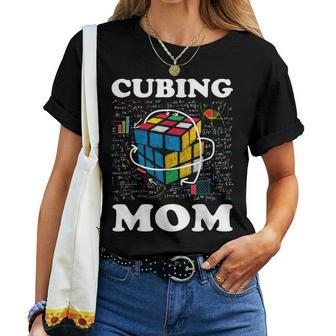 Cubing Mom Speed Cubing Math Lovers Women T-shirt - Monsterry