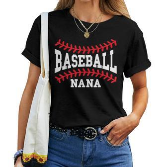 Cute Baseball Nana Laces Little League Grandma Women's Women T-shirt - Seseable