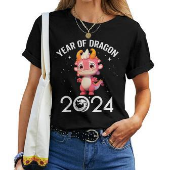 Cute New Year 2024 For Kid Girl Boy Year Of The Dragon Women T-shirt | Mazezy