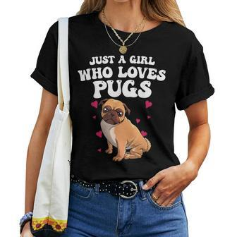 Cute Pug For Girls Dog Owner Puppy Pug Lover Women T-shirt - Seseable