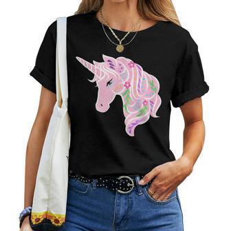 Cute Rainbow Glitter Beautiful Unicorn T Face Women T-shirt - Monsterry DE