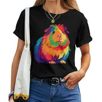 Cute Rainbow Guinea Pig For Guinea Pig Lovers Women T-shirt - Monsterry