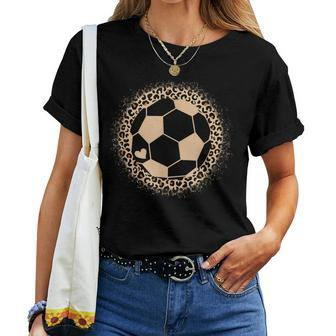 Cute Soccer Leopard Print Girls Soccer Lover Women T-shirt - Monsterry
