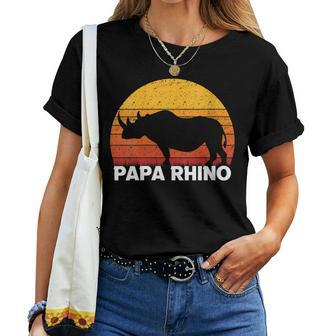 Dad Father Dads Grandpa Papa Rhino Women T-shirt - Monsterry