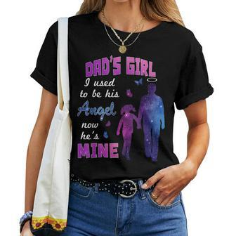 Dad's Girl I Used To Be His Angel Now He Is Mine Daughter Women T-shirt | Mazezy CA