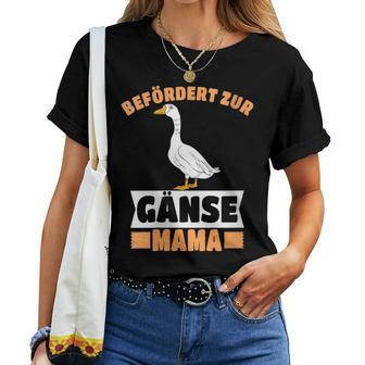 Damen Befördert Zur Gänse Mama Landwirtschaft Trecker Biobauer Mit-Ausschnitt T-shirt Frauen - Geschenkecke