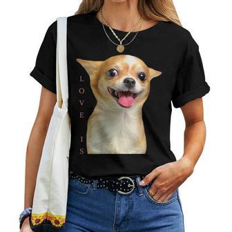 Damen Chihuahua- Für Hunde Mama Papa Liebe Haustier Welpe Chiuauaha T Mit-Ausschnitt T-shirt Frauen - Geschenkecke