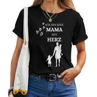 Damen Frau Ich Bin Eine Mama Mit Herz Mutter Muttertag T-shirt Frauen - Geschenkecke