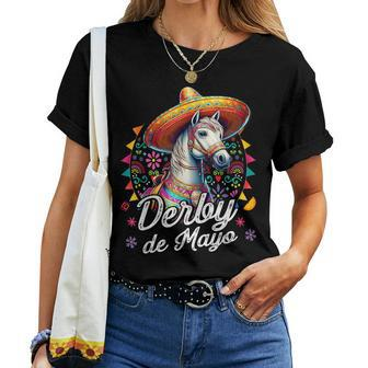 Derby De Mayo For Horse Racing Mexican Women T-shirt - Seseable