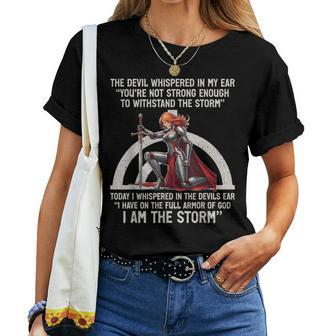 The Devil Whispered In My Ear Christian Jesus Bible Quote Women T-shirt | Mazezy