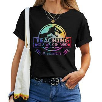 Dinosaur Teacher Humor Teaching Is A Park Women T-shirt | Mazezy CA