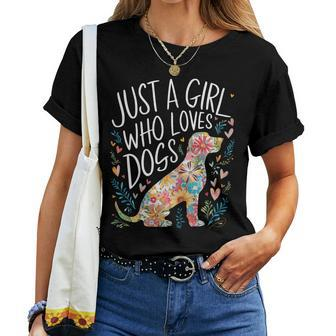 Dog Cute Just A Girl Who Loves Dogs Women T-shirt - Seseable