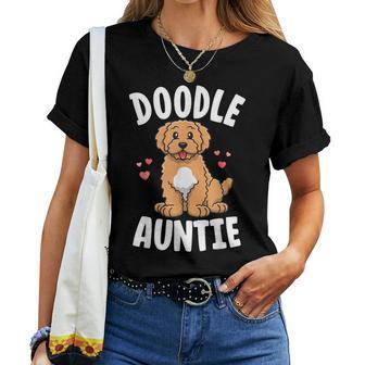 Doodle Auntie Goldendoodle Kawaii Dog Aunt Women T-shirt - Monsterry