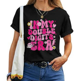 In My Double Digits Era 10 Year Old 10Th Birthday Girl Retro Women T-shirt - Seseable
