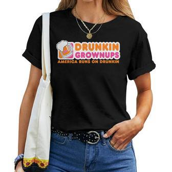 Drunkin Grownups Adult Party Sarcastic Drinking Women T-shirt - Monsterry