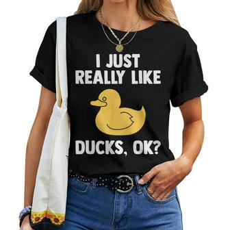 Duck For Quack Quakin Youth Rubber Ducky Women T-shirt - Monsterry
