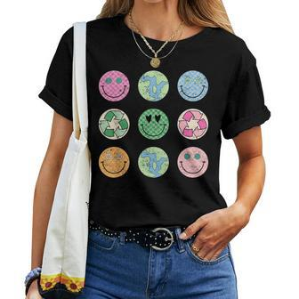 Earth Day Everyday Groovy Face Recycle Save Our Planet Women T-shirt - Monsterry CA