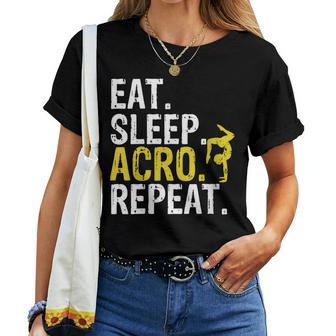 Eat Sleep Acro Repeat Acrobat Gymnastics Women T-shirt - Monsterry AU