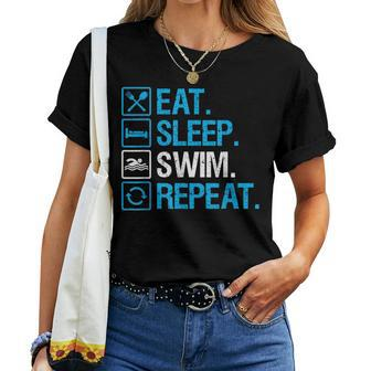Eat Sleep Swim Repeat Swimming Swimmer For Men Women T-shirt | Mazezy