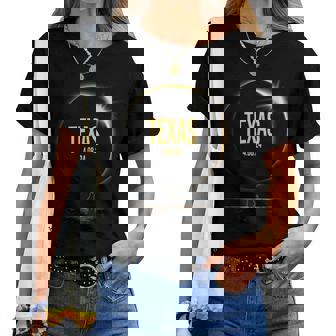 Éclipse Solaire Totale Cat Usa Texas 40824 Total Spring T-shirt femme - Cadeauxyz
