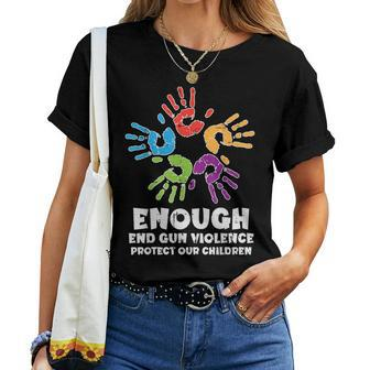 Enough End Gun Violence Protect Orange Mom Dad Parents Women T-shirt - Seseable