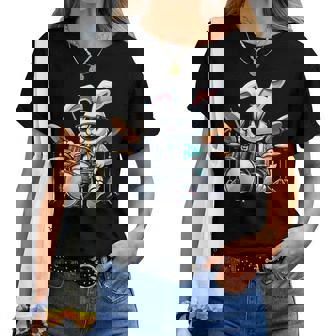 Ensemble De Batterie Amusant Avec Lapin Pour Enfants S Hommes Et S T-shirt femme - Cadeauxyz