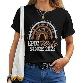 Epic Wife Since 2022 Rainbow Wedding Anniversary Vintage Women T-shirt - Monsterry CA