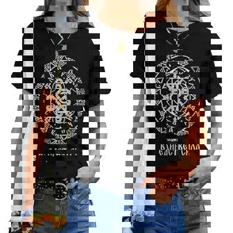 Eslavo Cirílico Nacional Ascendencia Ornamento Ucraniano Cuello Camiseta de mujer - Regaloses