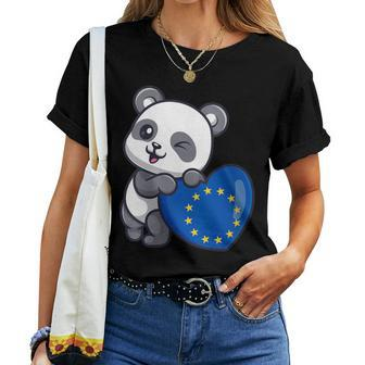 European Union Heart Pride European Union Flag Eu Souvenir Women T-shirt - Monsterry CA