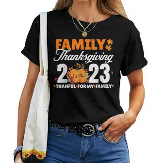Family Thanksgiving 2023 Fall Turkey Family Group Matching Women T-shirt - Monsterry