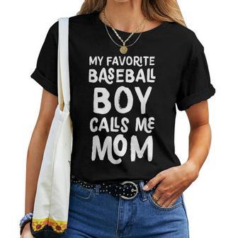 My Favorite Baseball Boy Calls Me Mom Women T-shirt - Monsterry CA