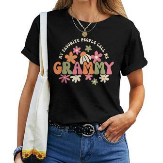 My Favorite People Call Me Grammy Groovy For Grandma Women T-shirt - Monsterry