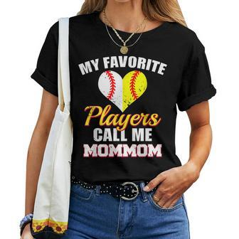 My Favorite Players Call Me Mommom Baseball Softball Mom Mom Women T-shirt - Monsterry DE